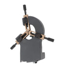 Rock Solid Metal Steady Rest For Mini Lathes With Three Point Grip And Zero Wiggle Room Providing Killer Support For Wood Or Steel Turning On 0618 CJ18 7x12 And 7x14 Models, close-up view showing three-jaw grip.