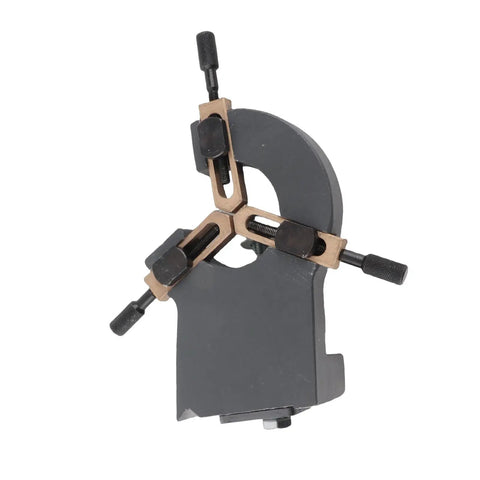 Rock Solid Metal Steady Rest For Mini Lathes With Three Point Grip And Zero Wiggle Room Providing Killer Support For Wood Or Steel Turning On 0618 CJ18 7x12 And 7x14 Models, close-up view showing three-jaw grip.