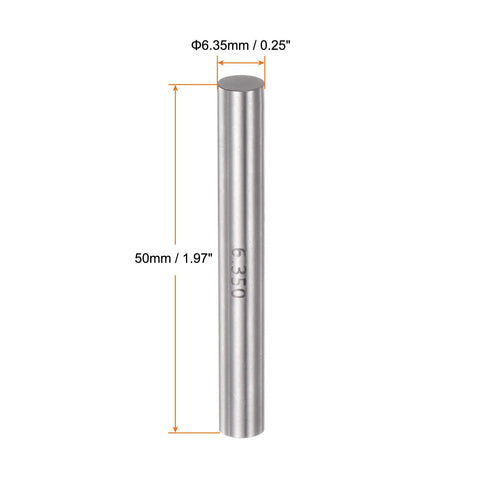 2 Pack Pin Gage Set 6.35mm 0.25 Inch Gauge Diameter With 0.001mm Precision Gcr15 Bearing Steel Go No Go Plug Gage For Hole Diameter And Depth Measurement Pro Grade Durable High Hardness Low Wear, 6.35mm pin gauge 50mm long