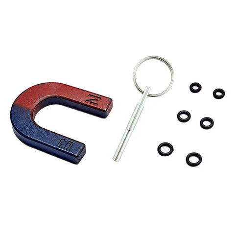 Pro Grade Security Oval Head Screws With Special Bit For Coffee Machines Removal Kit, small U-shaped magnet, key ring tool, black rings