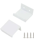 30 Pieces 1.38 Inch Finger Pulls Aluminum Alloy White Cabinet Drawer Hardware With 0.63 Inch Hole Centers For 20mm Thick Panels