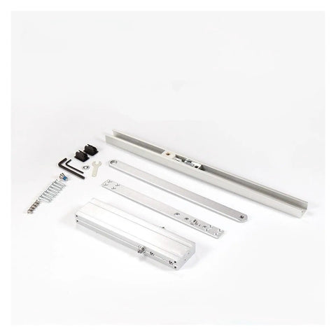 Ultra Low Profile Concealed Door Closer 23mm With Automatic Hydraulic Buffer Hidden Mount For Seamless Soft Close On Standard Interior Doors One Color Finish components display