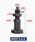 Badass Black Rustproof Steel 2 Pack Knob Plunger Pins M10 Reset Type Positioning Locking Hardware with measurements.
