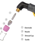 Premium Ag60 G55 Wsd60 Plasma Cutting Torch Tip Nozzles Consumables Kit with parts like nozzle and electrode for precision cutting.