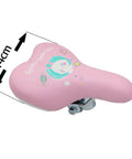 Side view of Cute Rabbit Design Kids Bike Seat With Foam Padding for 12 to 20 inches bicycles, pink with rabbit illustration
