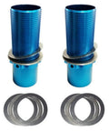 Coilover Thrust Washer Mount Kit With Needle Roller Bearings And Washers 2.5 Inch ID 6 Piece Set displaying blue mounts and washers