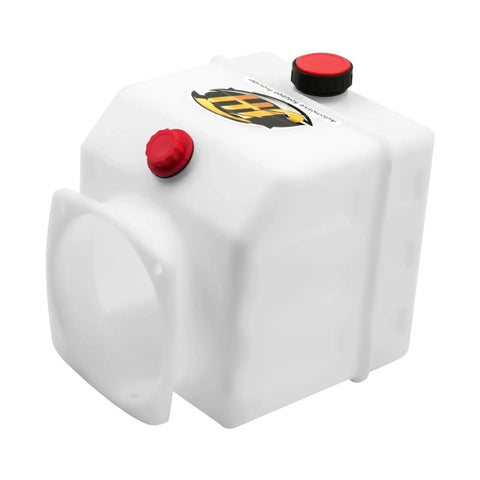 4 Quart Poly Power Unit Reservoir for Hydraulic Systems Polyethylene Flat Bottom Utility Fluid Tank visible side view