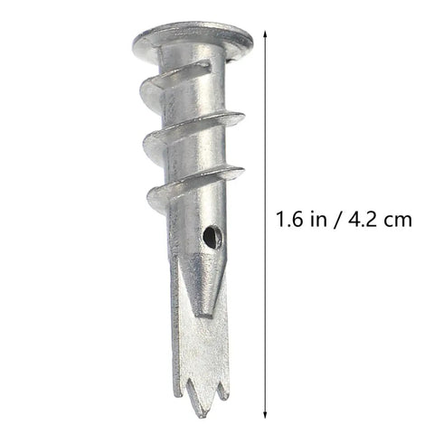 Self-Drilling Drywall Anchors Set With Zinc Alloy Screws, 200 Piece Kit For Picture Frames, Mirrors, Shelves, And Bathroom Accessories No Drill Needed, Easy Removal, Strong Hold. 1.6 in zinc drywall anchor