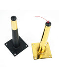 Upgrade Your Setup With Heavy Duty Metal Furniture Legs 4 Pack, black and gold tapered iron feet for DIY furniture.