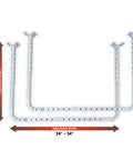 Adjustable Garage Ceiling Storage Rack Kit 33x34 Inches Overhead Shelf Bracket White Frees Floor Space For Bins Luggage And Bulky Gear With Over 30 Cubic Feet Capacity