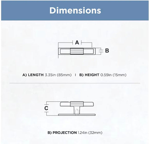 Fluted Bar Cabinet Knob 3 5 32 Inch Drawer Pull Satin Nickel Durable Metal Hardware dimensions illustration.