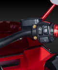Fresh Gold Titanium Handlebar Clamp Bolts And Brake Clutch Perch Screws shown on motorcycle handlebars with controls.