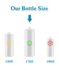 Comparison of bottle sizes with 17oz bottle for Built In Kitchen Soap Dispenser With Brushed Nickel Finish Top Refill Access No Fuss