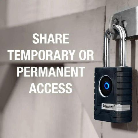 Outdoor Bluetooth Padlock For Personal Use With Smartphone Unlock No Key Needed Weatherproof Lock For Gates Sheds Garages 4401DLH on gate
