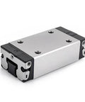 Close-up of SLS Extended Ball Slider Guide - Single Linear Slide Unit, Extended-size Bearing Block, Rexroth compatible, front view.