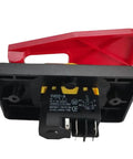 Back view of Red Cover Emergency Stop Push Button Switch 16A With Power Off And Undervoltage Protection, Electromagnetic Start, Four Pins