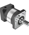 PLF120 Planetary Gearbox Reducer Two Stage Drive For 1kW And 2kW AC Servo Motors, showing solid aluminum housing and 19mm input shaft.