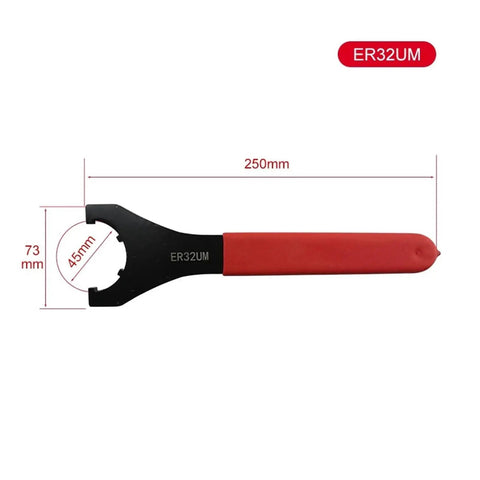 Heavy Duty ER25UM And ER32UM Precision Collet Wrench Tool For CNC Lathe Milling Spindle With Hardened High Speed Steel Grip No Slip measuring 250mm.