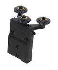 Heavy Duty Black Sliding Door Rollers Buttery Smooth Ball Bearing Casters For Closets And Showers Quiet Glide Hardware close-up view