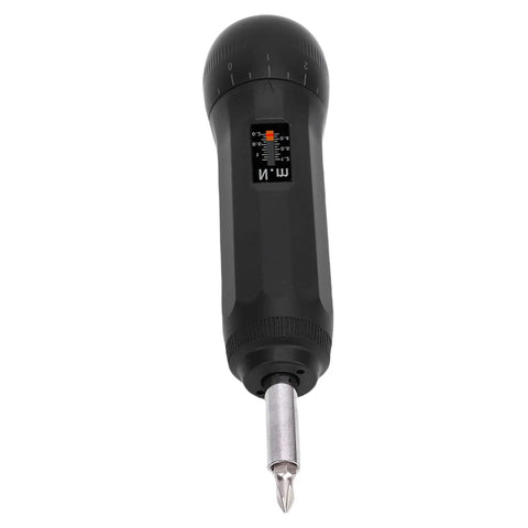 Fabater Preset Torque Wrench With S2 Bit Set And 1/4 Inch Hex Drive showcasing a black handle and adjustable torque scale.