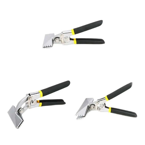 Sheet Metal Bending Pliers Hand Seamer with wide jaw 80mm, elbow 80mm, and straight 150mm, nickel plated steel, ergonomic grip.