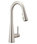 Slick Spot Resist Stainless One Handle Single Hole Pull Down Kitchen Faucet Featuring Power Boost Technology And Wrench Free Quick Connect, sleek design.
