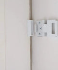 Out-Swing Door Lock For Home Security, Kidproof And Tamper-Resistant Latch With Quick Tool-Free Install, 3M Tape Or Screws, White Finish