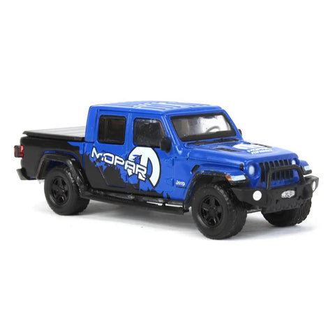2021 Gladiator Pickup Truck Diecast Model 1 64 Scale With Tonneau Cover And Off Road Bumpers Blue And Black Blue Collar Collection