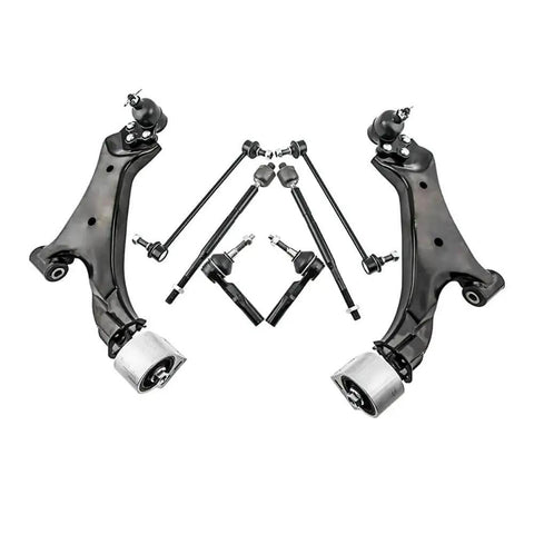 Lower Control Arm Suspension Kit With Ball Joints Sway Bar Links And Tie Rods For Chevrolet Equinox And GMC Compatible With Parts 15779960 15779961 Automotive Replacement Control Arm Bushing Kit, front view.