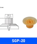Heavy Duty Pneumatic Vacuum Suction Gripper Plate For Paper Film And Plastic Bags, SGP-20 size with orange design and detailed schematics.