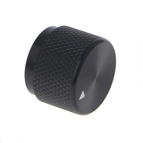 Black Aluminum Rotary Potentiometer Knob With 0.24 Inch Hole 20mm By 16mm Size PU Interior For Durable Protection Easy Gripping Dial