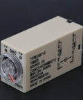 Adjustable Time Relay H3Y with transparent dial and brass terminals for steady delays in home projects or industrial gear.