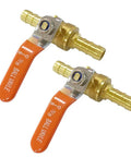 Pair of Three Eighths Inch PEX Brass Ball Valve For Cold And Hot Water Push To Connect No Tools Needed Solder Free Install