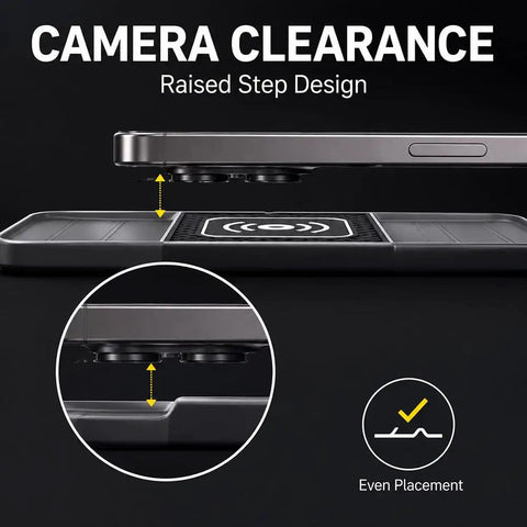 Slick Wireless Charging Pad For Chevrolet Blazer EV 2024 Through 2026, showcasing raised step design for camera clearance.