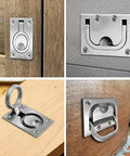 Two Pack Marine Flush Ring Hatch Pull Handles For Boat Decks And Cabinets Recessed 316 Stainless Steel Hidden Pulls Installed