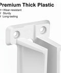 Close-up of Straight Up Heavy Duty White Plastic Wire End Shelf Brackets, showcasing their premium thick plastic material and design.