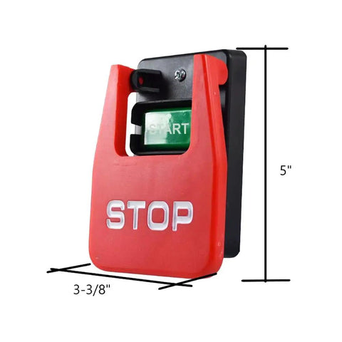 Large Table Saw Push Button Switch With Emergency Stop Cover Heavy Duty Safety Switch 18806, red cover shown