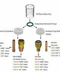 Upgrade Your Welding Game With This TIG Torch Parts Set For SR WP-17 18 26 And WP-9 20 Models featuring parts layout.