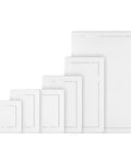 Dead Simple Push To Open Access Panel For Drywall And Ceiling Rust Resistant Waterproof Wall Hole Cover Plate, five sizes displayed.