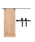 10 Foot Sliding Barn Door Hardware Kit For 60 Inch Wide Doors, 330 Lbs Capacity, black carbon steel track, side view