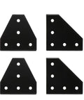 Image of 20 Pack 5 Hole 90 Degree Corner Brackets for Shelf Boards Concealed Floating Shelf Mounts, triangular reinforced joint plates.