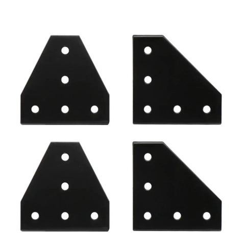 Image of 20 Pack 5 Hole 90 Degree Corner Brackets for Shelf Boards Concealed Floating Shelf Mounts, triangular reinforced joint plates.