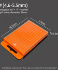 Orange Plastic Drill Bits Storage Box With Pull Out Design, durable tool case for twist drills and tap accessories, thickened build.