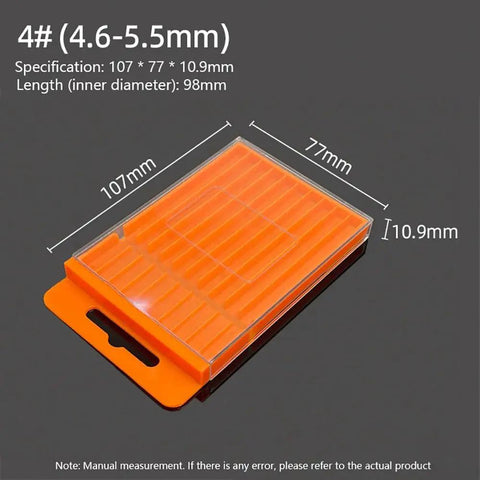 Orange Plastic Drill Bits Storage Box With Pull Out Design, durable tool case for twist drills and tap accessories, thickened build.