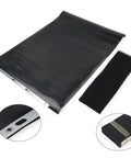 Black rubber CNC milling machine dust cover with accordion bellows; 2-piece kit for Bridgeport-style metal machines.