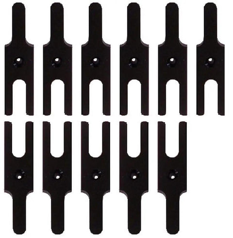 Pro Tier Preassembled Dovetail And Box Joint Router Table Jig Featuring Tough As Nails Hardware Precision Bits And Quick Setup Manual For Straight Shoots And Knockout Drawer Making Jobs: Set of black routing bit templates.