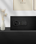 Must Have Fire Resistant Safe Box With Fireproof Waterproof Bag Sensor Light And Emergency External Power 0.55 Cubic Feet Digital Security Safe For Valuables And Important Documents in a modern setting