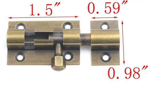 Beefy 1.5 Inch Gate Latch 2 Pack Brass Sliding Barrel Bolt Lock For Wood Fences Barn Doors Cabinets With Anti Rust Coating