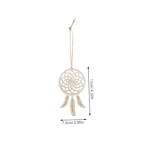 Wooden Dream Catcher DIY Kit With 50 Unfinished Hollow Wood Shapes For Painting Boho Hanging Wall Decor Ornaments For Bedroom Living Room And Craft Projects, 11cm x 7.5cm