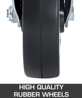 Side view of 4 Pack Scaffolding Caster Wheels 8 Inch By 2 Inch Dual Locking Rubber Swivel Casters 360 Degree Heavy Duty 1100 Lbs